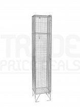 Wire Mesh Locker | Single Door | 1370 x 305 x 380mm | Flat Top