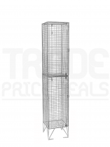 Wire Mesh Locker | 2 Doors | 1370 x 305 x 380mm | Flat Top