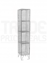 Wire Mesh Locker | 4 Doors | 1370 x 305 x 380mm | Flat Top