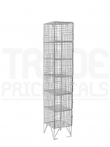 Wire Mesh Locker | 6 Doors | 1370 x 305 x 450mm | Flat Top