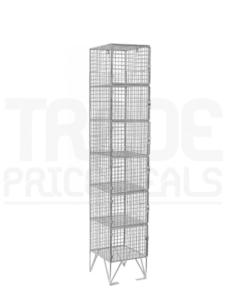 Wire Mesh Locker | 6 Doors | 1370 x 305 x 450mm | Flat Top