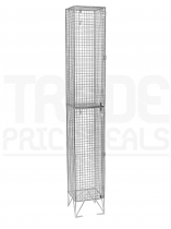 Wire Mesh Locker | 2 Open Compartments | 1980 x 305 x 380mm | Flat Top