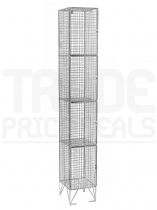 Wire Mesh Locker | 4 Open Compartments | 1980 x 305 x 380mm | Flat Top