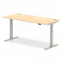 Sit-Stand Desk | 1800 x 800mm | Silver Legs | Maple Top | Cable Ports | Air