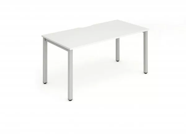 Bench Desk 1.6 x 0.8m Single Row 1 Person White Legs