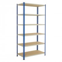 Industrial Shelving | 3050h x 915w x 457d mm | Chipboard Shelves | 150kg Max Weight per Shelf | 6 Levels | Blue & Grey | TradeMax HD