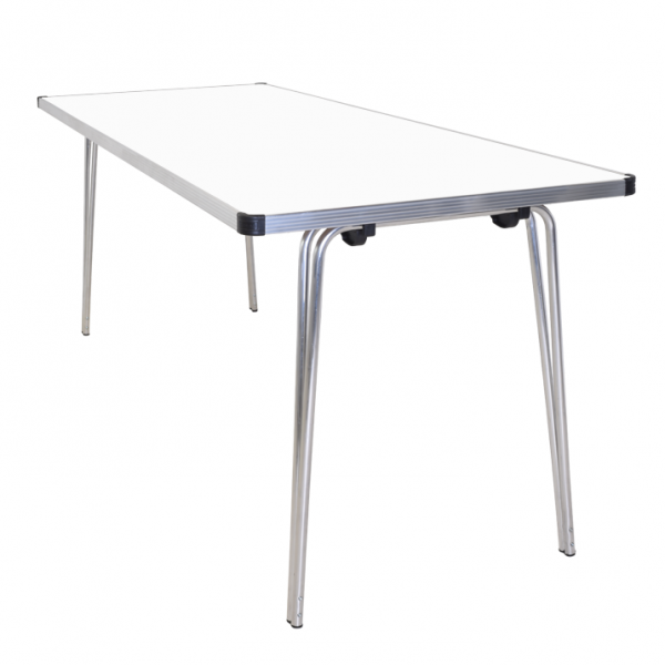 Laminate Folding Table | 760 x 1520 x 610mm | 5ft x 2ft | White | GOPAK Contour25