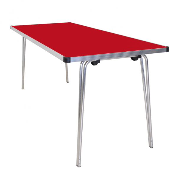 Laminate Folding Table | 508 x 1520 x 685mm | 5ft x 2ft 3" | Poppy Red | GOPAK Contour25