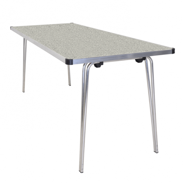 Laminate Folding Table | 700 x 1830 x 760mm | 6ft x 2ft 6" | Snow Grit | GOPAK Contour25