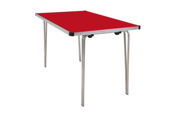 Laminate Folding Table | 700 x 1220 x 610mm | 4ft x 2ft | Poppy Red | GOPAK Contour25 Plus