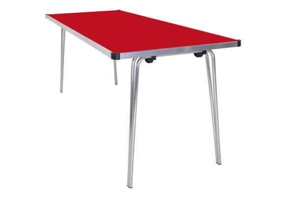 Laminate Folding Table | 700 x 1830 x 610mm | 6ft x 2ft | Poppy Red | GOPAK Contour25 Plus