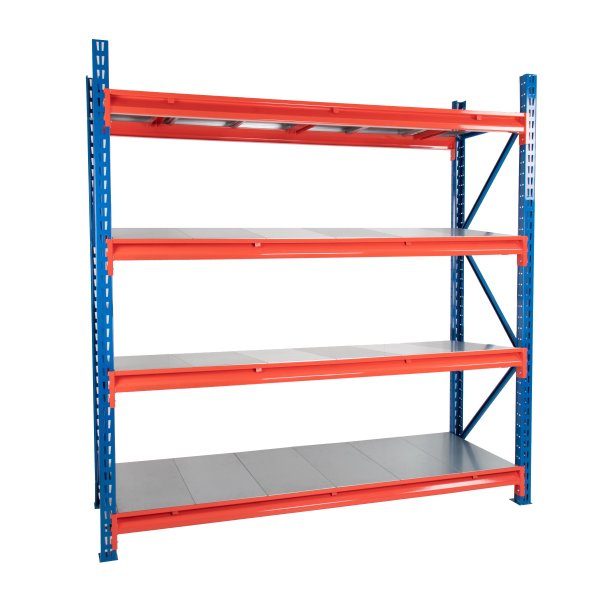 TS Longspan Racking | 1984 x 1360 x 471mm | Solid Steel Shelves | 4 Levels | 480kg Max Weight per Shelf