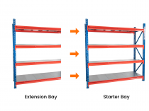 TS Longspan Racking | 1984 x 1360 x 471mm | Solid Steel Shelves | 4 Levels | 480kg Max Weight per Shelf