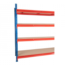 TS Longspan Racking | Extension Bay | 3000 x 1283 x 624mm | Chipboard Shelves | 4 Levels | 900kg Max Weight per Shelf