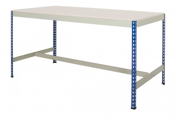 Industrial Workbench | T-Bar | 915h x 1830w x 915d mm | MFC Top | 400kg Max Weight per Shelf | Blue & Grey | TradeMax UHD