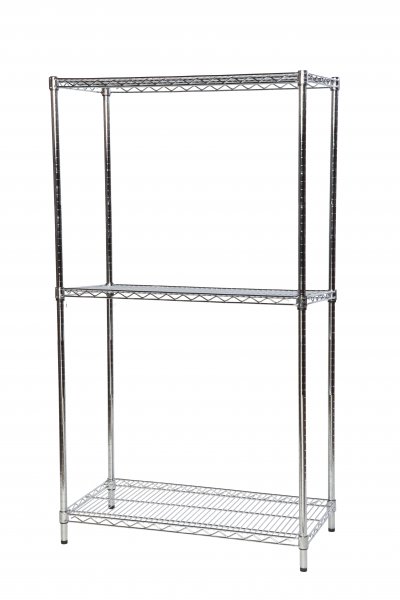 Chrome Wire Shelving | 1625h x 1070w x 610d mm | 3 Levels | 300kg Max Weight per Shelf | Eclipse®