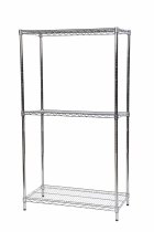 Chrome Wire Shelving | 1625h x 1220w x 305d mm | 3 Levels | 300kg Max Weight per Shelf | Eclipse®