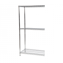 Extension Bay | Chrome Wire Shelving | 1625h x 1220w x 305d mm | 3 Levels | 300kg Max Weight per Shelf | Eclipse®