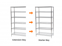 Chrome Wire Shelving | 1625h x 915w x 610d mm | 6 Levels | 300kg Max Weight per Shelf | Eclipse®