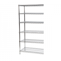 Extension Bay | Chrome Wire Shelving | 1625h x 1220w x 610d mm | 6 Levels | 300kg Max Weight per Shelf | Eclipse®