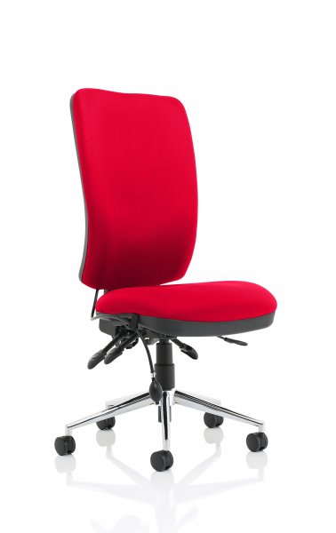 Operator Chair | High Back | No Arms | Castors | Bergamot Cherry Red | Chiro