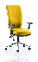 Operator Chair | High Back | Height Adjustable Arms | Castors | Senna Yellow | Chiro