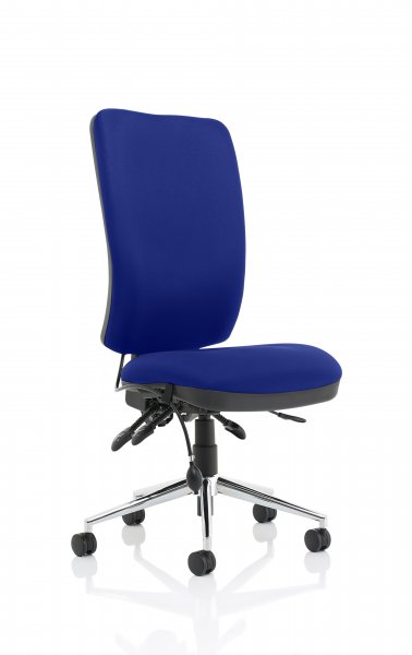 Operator Chair | High Back | No Arms | Castors | Stevia Blue | Chiro