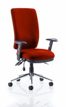 Operator Chair | High Back | Height Adjustable Arms | Castors | Tabasco Orange | Chiro