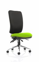 Operator Chair | High Back | No Arms | Castors | Myrrh Green Seat | Black Back | Chiro