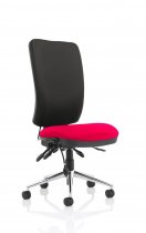 Operator Chair | High Back | No Arms | Castors | Tabasco Orange Seat | Black Back | Chiro