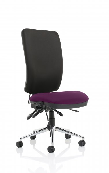 Operator Chair | High Back | No Arms | Castors | Tansy Purple Seat | Black Back | Chiro