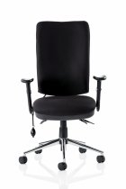 Operator Chair | High Back | Height Adjustable Arms | Castors | Black | Chiro