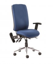 Operator Chair | High Back | Folding Height Adjustable Arms | Castors | Blue | Chiro