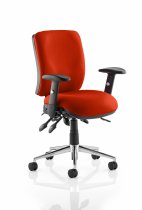 Operator Chair | Medium Back | Height Adjustable Arms | Castors | Tabasco Orange | Chiro