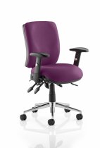 Operator Chair | Medium Back | Height Adjustable Arms | Castors | Tansy Purple | Chiro