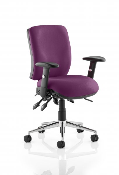 Operator Chair | Medium Back | Height Adjustable Arms | Castors | Tansy Purple | Chiro