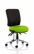 Operator Chair | Medium Back | No Arms | Castors | Myrrh Green Seat | Black Back | Chiro