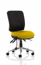 Operator Chair | Medium Back | No Arms | Castors | Senna Yellow Seat | Black Back | Chiro