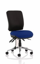 Operator Chair | Medium Back | No Arms | Castors | Stevia Blue Seat | Black Back | Chiro