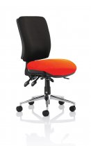 Operator Chair | Medium Back | No Arms | Castors | Tabasco Orange Seat | Black Back | Chiro