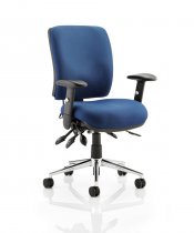 Operator Chair | Medium Back | Height Adjustable Arms | Castors | Blue | Chiro