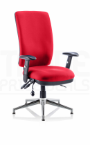 Operator Chair | High Back | Height Adjustable Arms | Glides | Bergamot Cherry Red | Chiro