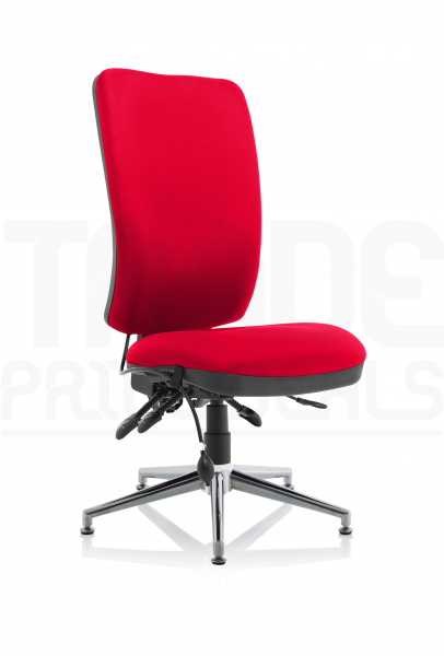 Operator Chair | High Back | No Arms | Glides | Bergamot Cherry Red | Chiro