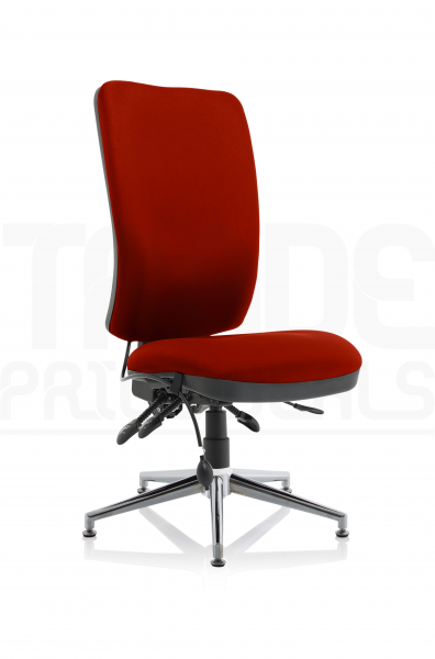 Operator Chair | High Back | No Arms | Glides | Ginseng Chilli Red | Chiro