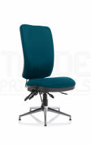 Operator Chair | High Back | No Arms | Glides | Maringa Teal | Chiro