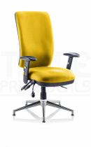 Operator Chair | High Back | Height Adjustable Arms | Glides | Senna Yellow | Chiro