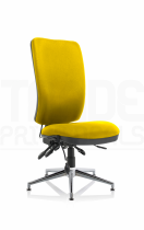 Operator Chair | High Back | No Arms | Glides | Senna Yellow | Chiro