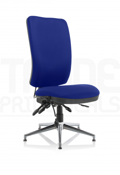 Operator Chair | High Back | No Arms | Glides | Stevia Blue | Chiro