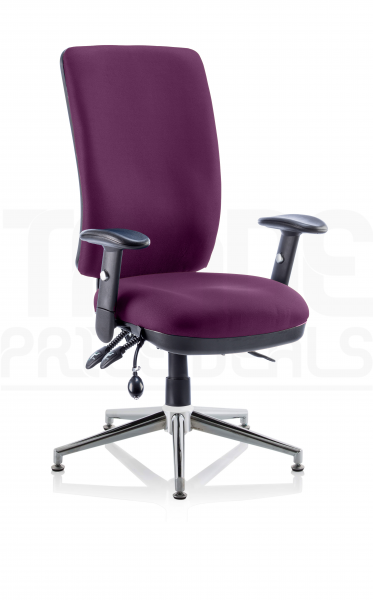 Operator Chair | High Back | Height Adjustable Arms | Glides | Tansy Purple | Chiro