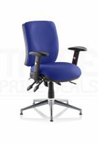 Operator Chair | Medium Back | Height Adjustable Arms | Glides | Stevia Blue | Chiro